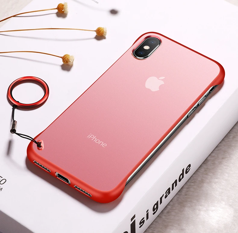 Чехол LOVECOM без рамки с кольцом для iPhone 11 Pro Max XR XS Max 7 8 Plus X металлическая подвесная веревка матовая жесткая задняя крышка для ПК телефона
