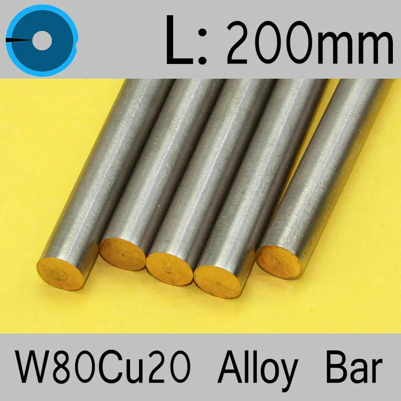 16*200mm Tungsten Copper Alloy Bar W80Cu20 W80 Bar Spot Welding Electrode Packaging Material ISO Certificate Free Shipping