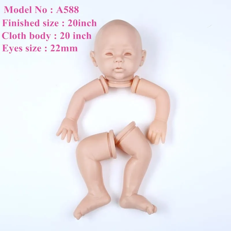 A588 reborn kit NPK 55 см набор reborn moldels мягкий силиконовый Reborn kit 2" reborn doll kits виниловый набор reborn sin pintar baby doll аксессуары - Цвет: A588 reborn kit