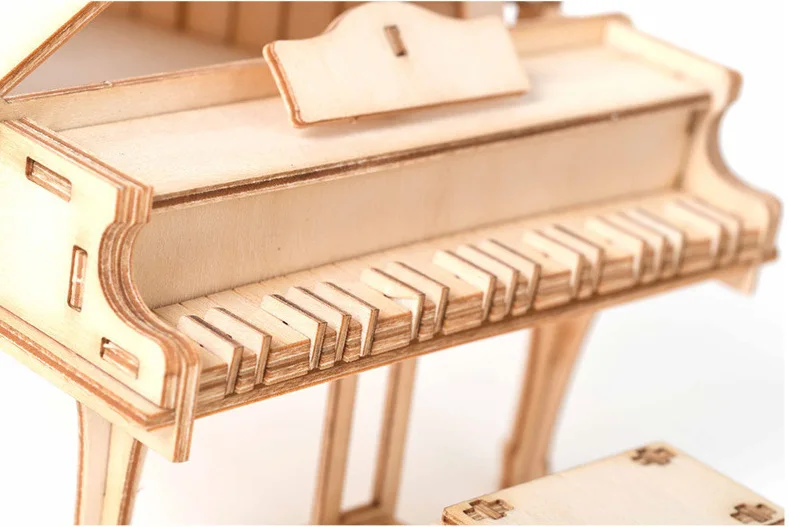 Laser Cutting DIY Grand Piano Toys 3D Wooden Puzzle Toy Assembly Model Wood Craft Kits Desk Decoration for Children Kids
