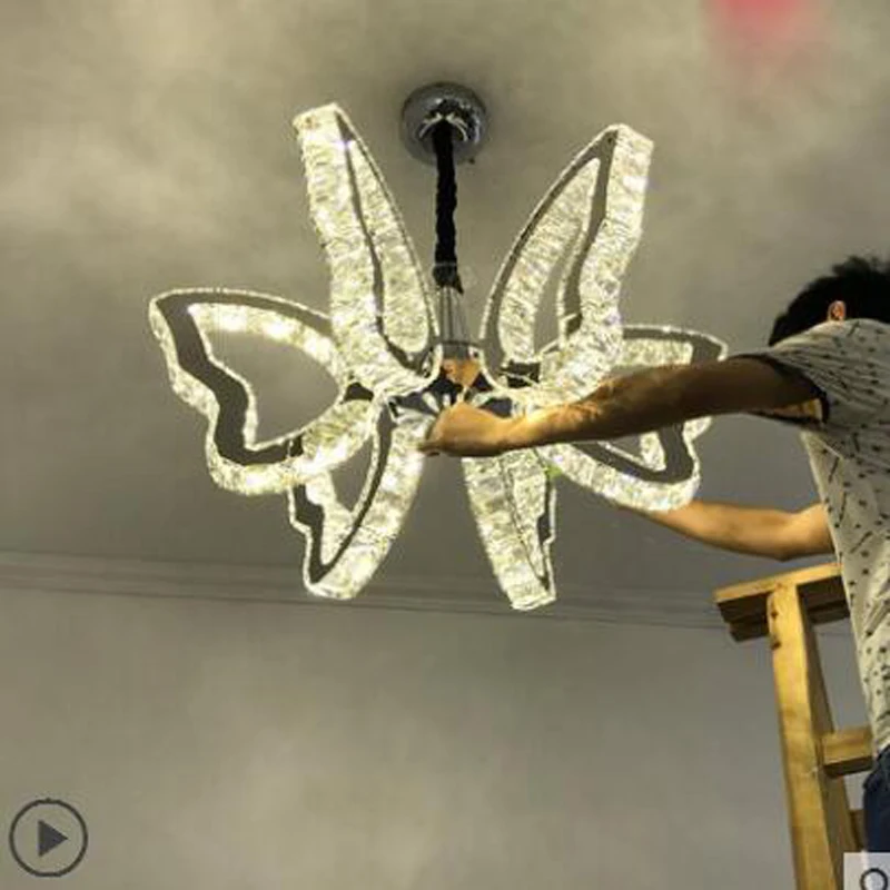Креативная барная люстра в форме бабочки новая хрустальная свечи вилла