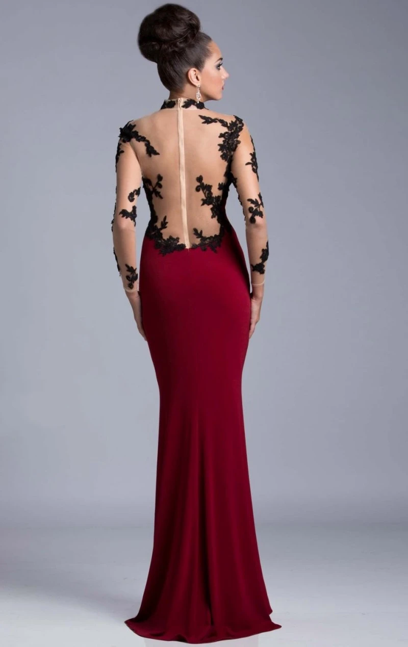 Simple Formal Arabic Gown Sheer Long 