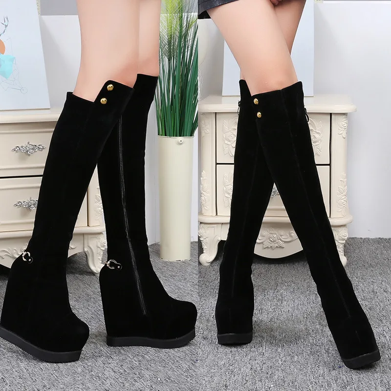 Пикантные обтягивающие высокие сапоги с леопардовым принтом коллекция 2019 года