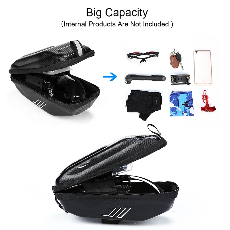 

Bike Saddle Bag Waterproof Hard EVA Shell Large Capacity Cycling Bag for Bicycle NJ88