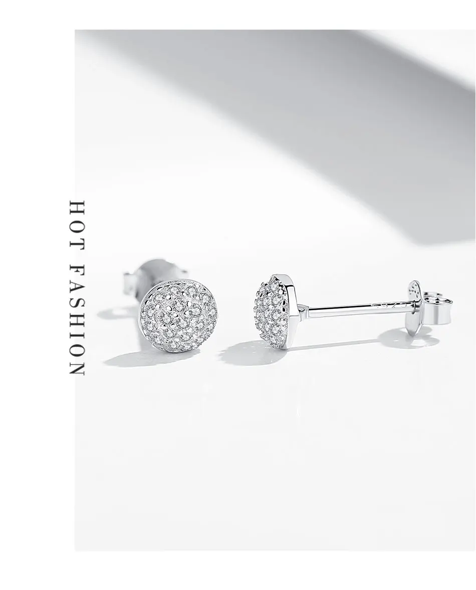 ELESHE Summer New 925 Sterling Silver Earrings Clear CZ Dazzling Droplets Stud Earrings for Women Girls Wedding Jewelry