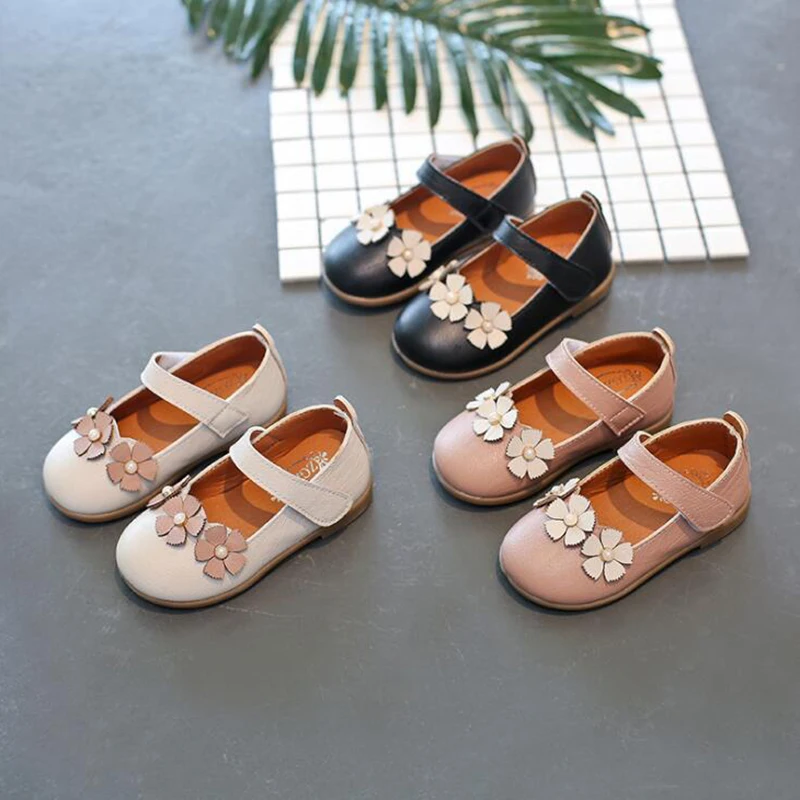 Обувь для девочек на весну и осень новинка 2019 Детские нарядные туфли милые