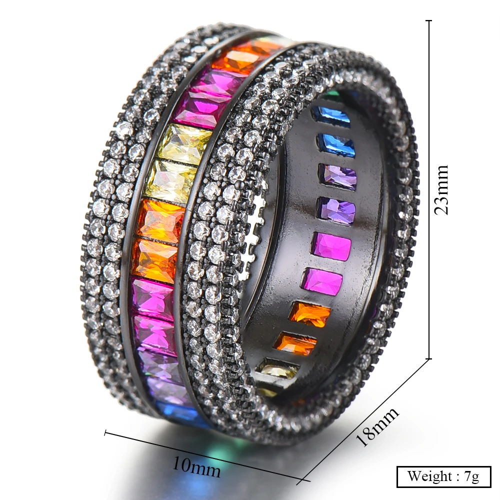 

missvikki Handmade Luxury Noble Fashion Trend Wide Ring Romantic Trendy Women Superstar Party Show Bridal Wedding Jewelry Ring