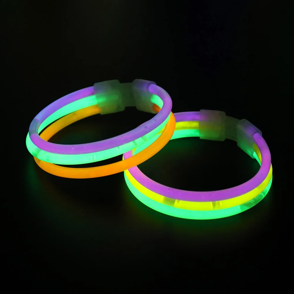 Светящиеся палочки Браслеты ожерелья неоновый вечерние поставки Sticklight Браслеты Экстра светящийся в темноте вечерние свечение вечерние 6/100 шт