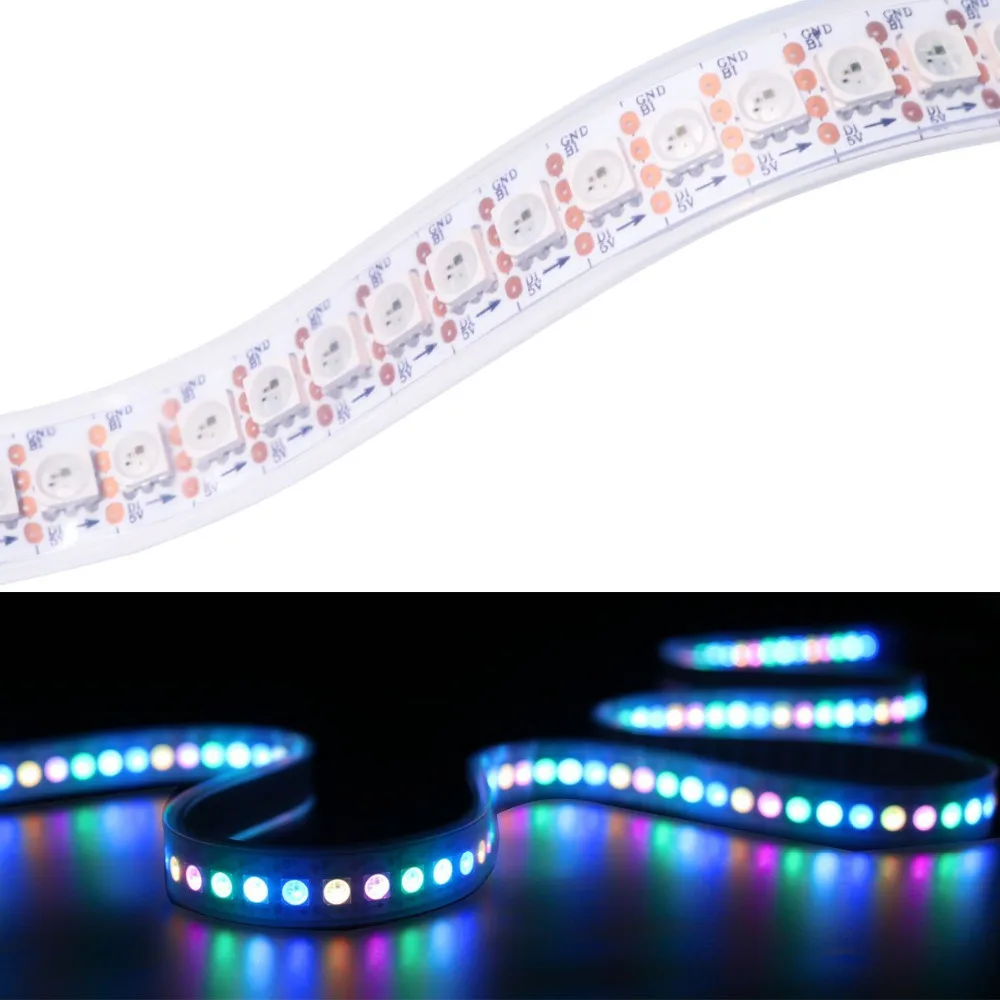 Матрица 5 В WS2813 гибкие Светодиодные ленты лента 5050 RGB SM 144 светодиодный s/m адресный