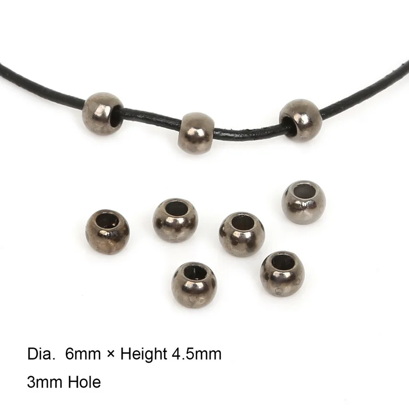 4 6 8 10 12mm Gold/Sliver/Bronze CCB Big Hole Beads Pendant Clip& Clasps Bail Beads DIY Jewelry Making - Цвет: 200pcs
