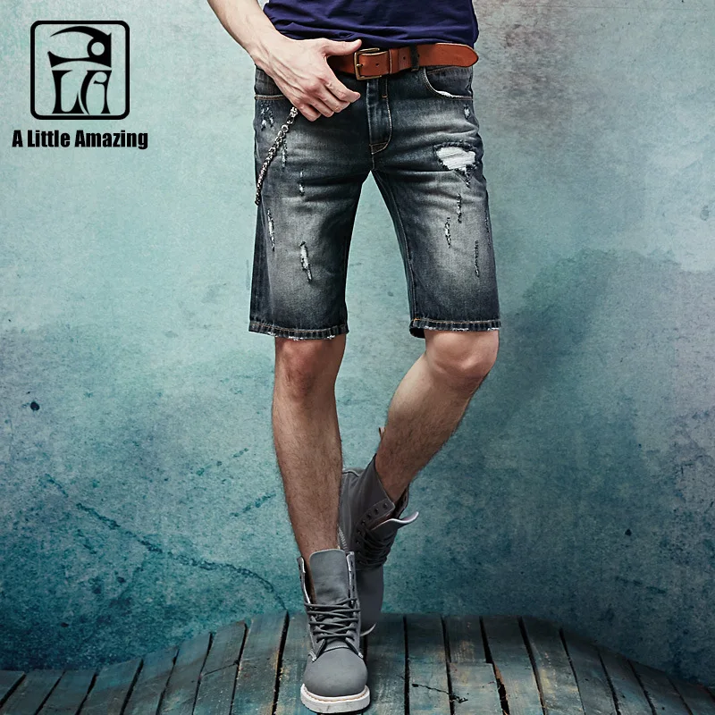 Новые летние брендовые джинсы Мужские повседневные мужские шорты штаны тонкие