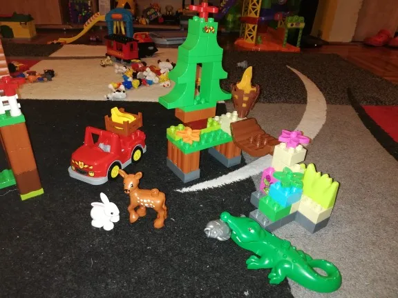 3 комплекта Конструкторы duplo наборы джунглей животных блоки Большой размер DIY enleten кирпичи совместимые Фигурки Игрушки для маленьких детей