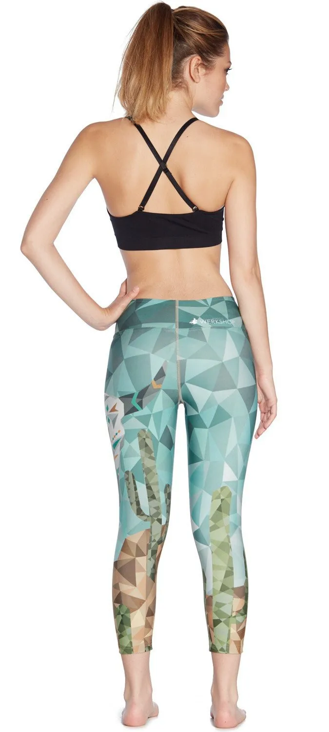 Новинка 2017 женские быстросохнущие леггинсы с принтом кактуса в пустыне для