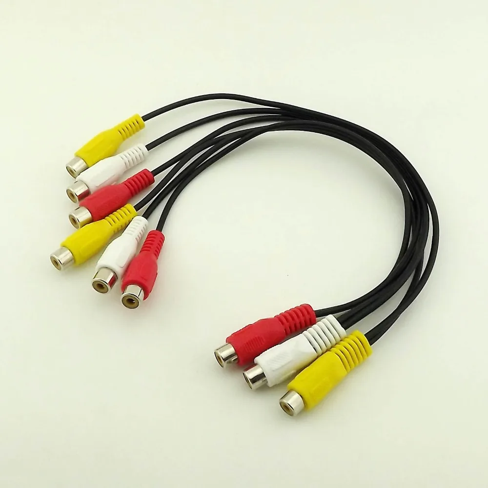 10pcs Composite 3 RCA Female to 6 Jack Audio Video Cable Adapter 1FT/30CM | Компьютеры и офис
