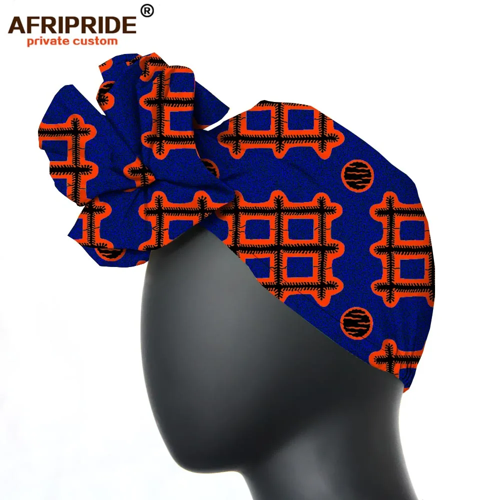 African headtie hat nigeria turban headband already tied african head wraps cap head scarf ankara fabric print AFRIPRIDE A19H003 - Цвет: 496