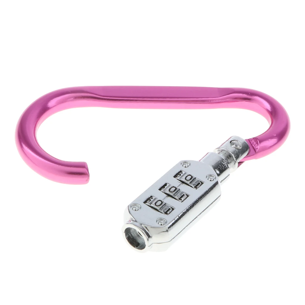 

MagiDeal Spring Snap Key Chain Clip Hook 3 Digit PIN Device Buckle Lock Carabiners for Camping Travel Luggage Sports Gear