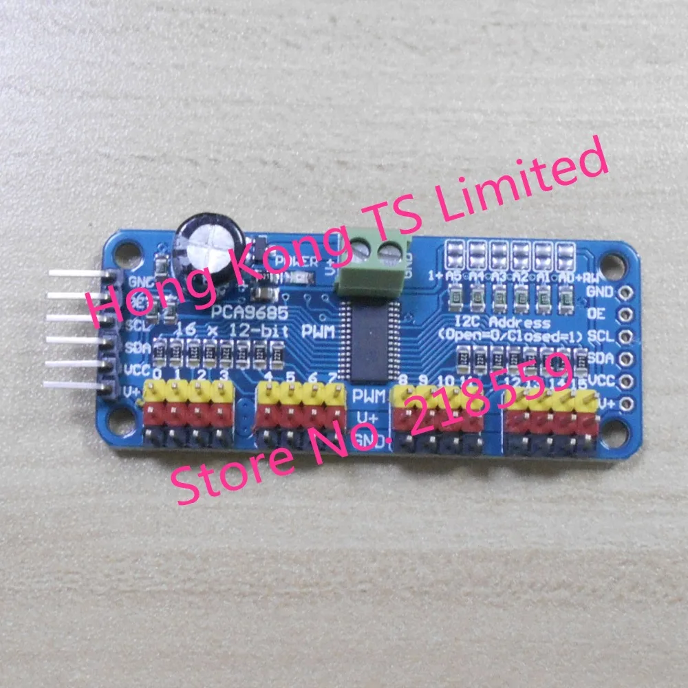 

16-канальный 12-битный PWM для драйвера серводвигателя PCA9685, модуль I2C для робота 16 фотоэлементов для серводвигателя IIC