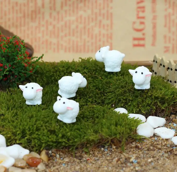 5 шт./лот Kawaii Мини Овцы животные миниатюрные фигурки домашний декоративный