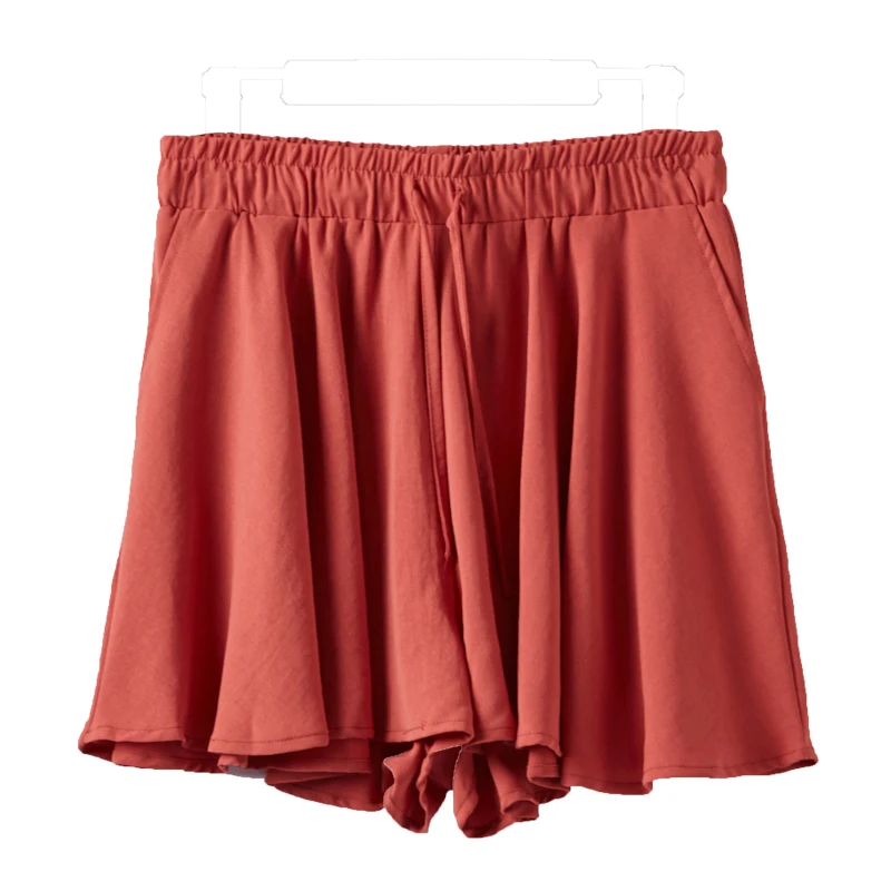 

The new fashion large size women's thin summer high waist skirt skirt draping feeling loose wide leg short trousers 2025
