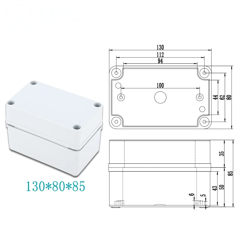 ABS Пластик IP67 Водонепроницаемый распределительная коробка DIY открытый распределительная коробка ответвительная коробка кабеля - Цвет: 80x130x85