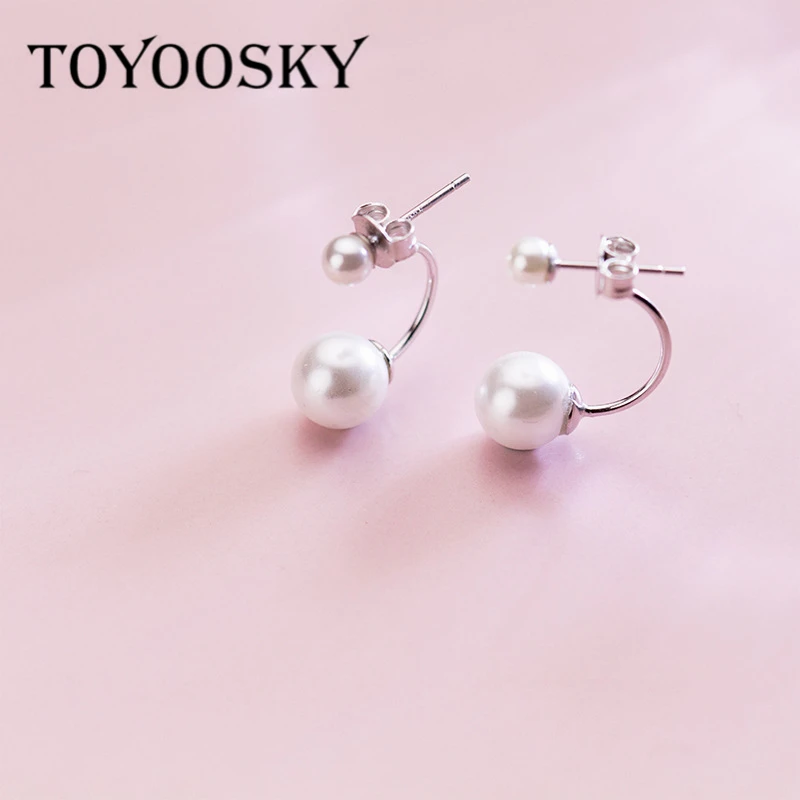 TOYOOSKY серьги из стерлингового серебра 925 пробы корейская мода Beadeds синтетический жемчуг серьги короткие Висячие серьги ювелирные изделия Brincos