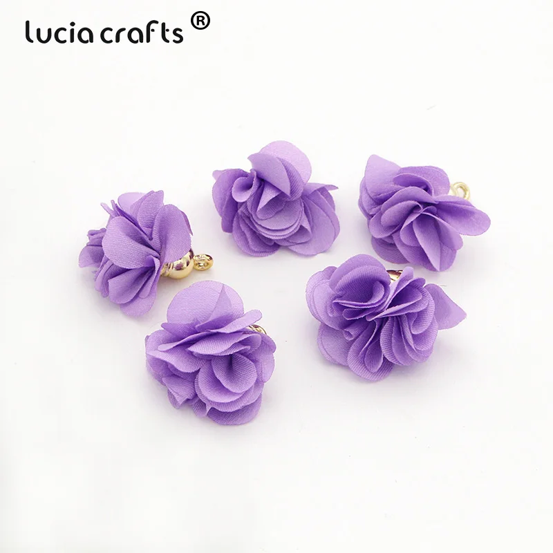 Color3 5pcs Lucia crafts приблизительно 25 мм много вариантов Цветы кисточки кулон для брелок изготовление сережек DIY аксессуары 5 шт/7 шт I0108 - Цвет: Color3 5pcs