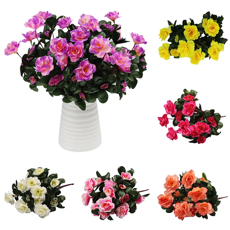 Искусственные цветы недорогой букет имитация азалеи сафлора украшение для