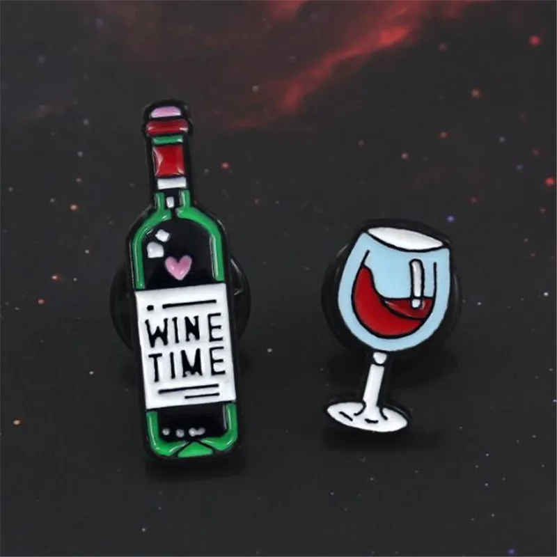 2 шт. новый креативный декоративный металлический значок бутылки красного вина