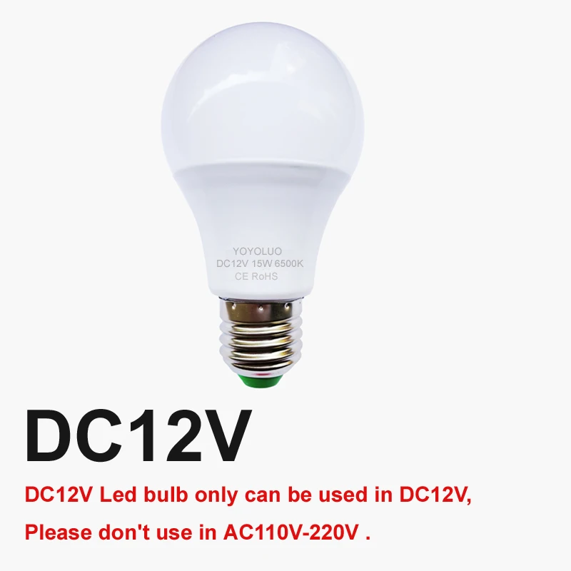 Новая светодиодная лампа 12В smd2835 чип лампада светодиодный светильник DC/ac12в 24В 36В 3 Вт 6 Вт 9 Вт 12 Вт 15 Вт портативная лампа накаливания - Испускаемый цвет: DC12V