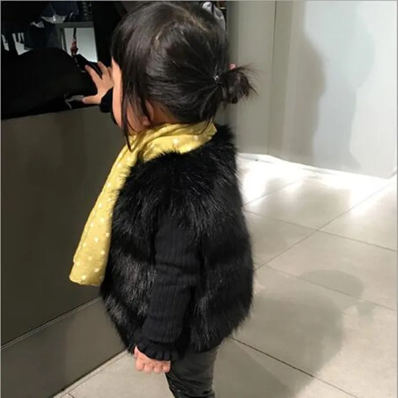 Жилет из искусственного меха для девочек пальто 2019 Детские осень-зима теплая