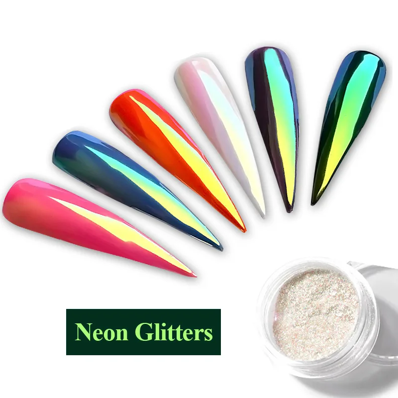 Неоновый блеск Единорог волшебный зеркальный ногтевой порошок 0 2 г ультра тонкий