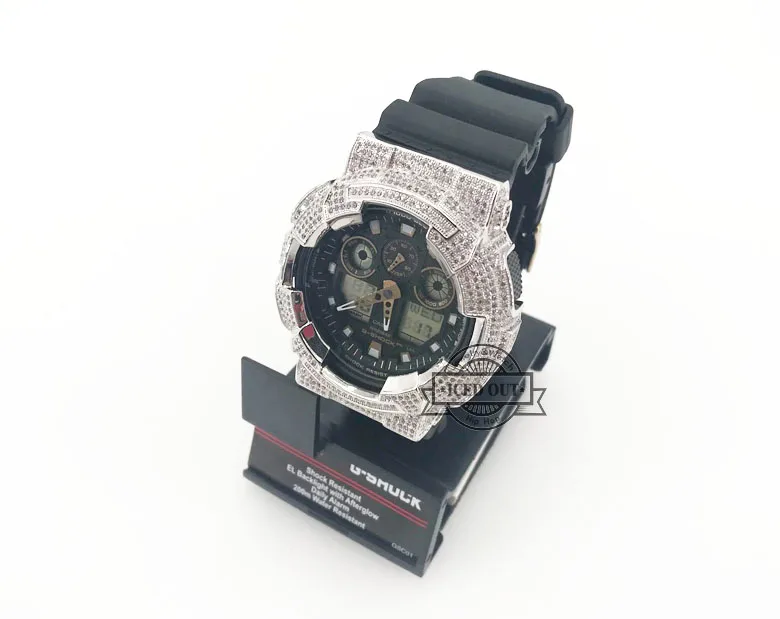 Белый кубический цирконий Lab Diamond Замена чехол G Shock для часов|Часы Чехлы| |