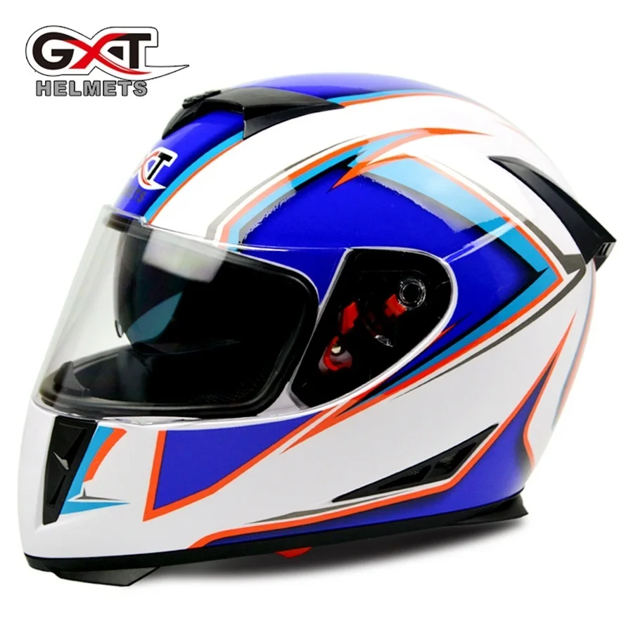 Шлем мотоциклетный с двойным козырьком гоночный шлем на все лицо в горошек 6