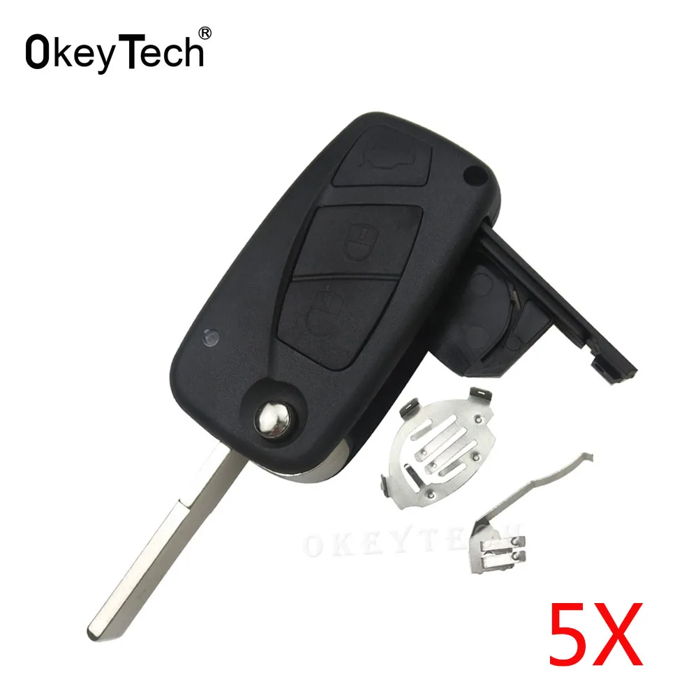 OkeyTech 5 шт./лот 3 кнопки дистанционного авто пустой чехол флип для ключей в виде