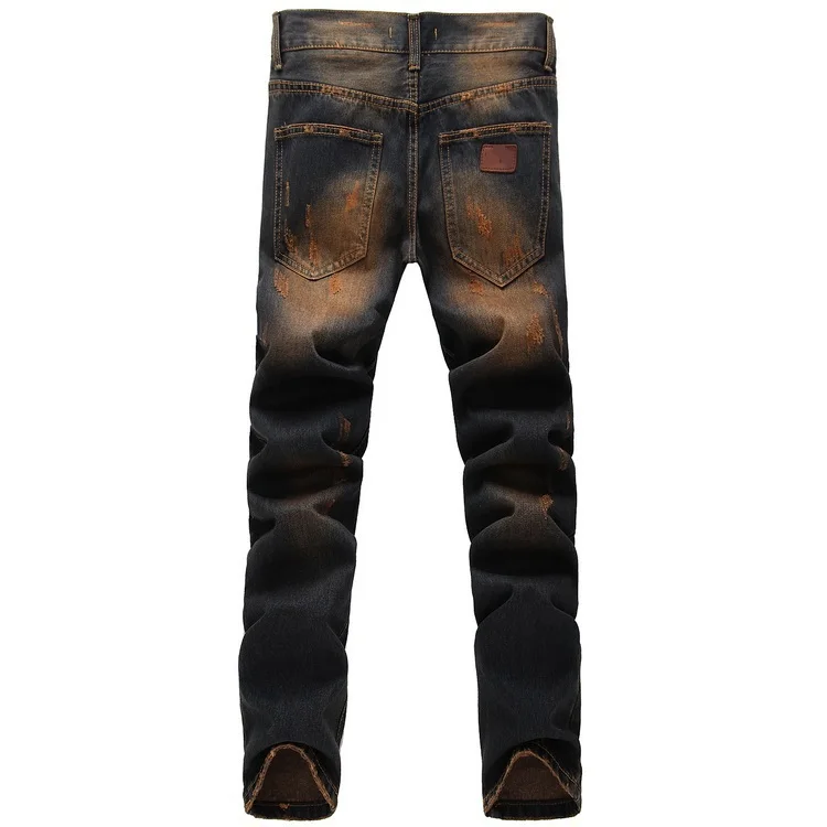 2016 mens jeans Italy Men's Fashion biker Distressed Destroyed Washed Jeans Size28-38 (#608) | Мужская одежда