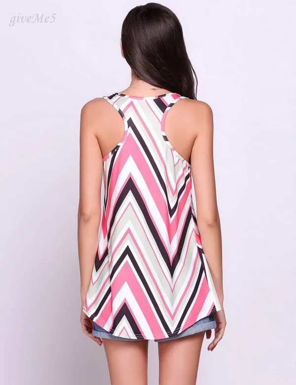 Полосатый Безрукавки для женщин Для Разноцветные Лето 2017 г. пикантные Топы