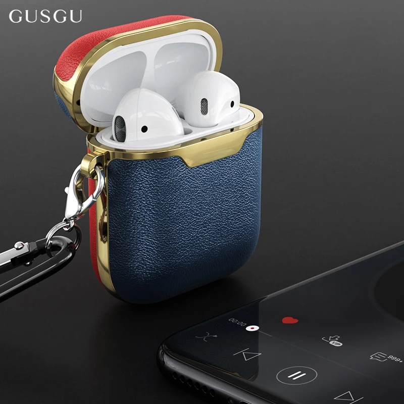 just as the picture Чехол для наушников Кожаный чехол для Airpods для Apple Air Pods Чехлы Bluetooth наушники защита для кожи Аксессуары для наушников - Цвет: just as the picture