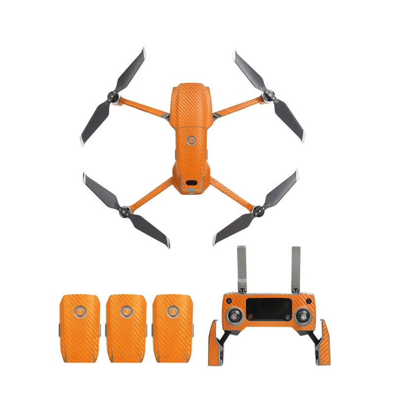 Оранжевый DJI Mavic 2 Pro стикер для дрона стикер для тела авиационный клей Углеродные наклейки Кожа для DJI Mavic 2 Zoom Drone аксессуары - Цвет: Оранжевый