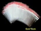 100 шт.лот 6x8 см ювелирные изделия Ziplock молния Замок Reclosable Пластиковые Полиэтиленовые прозрачные сумки