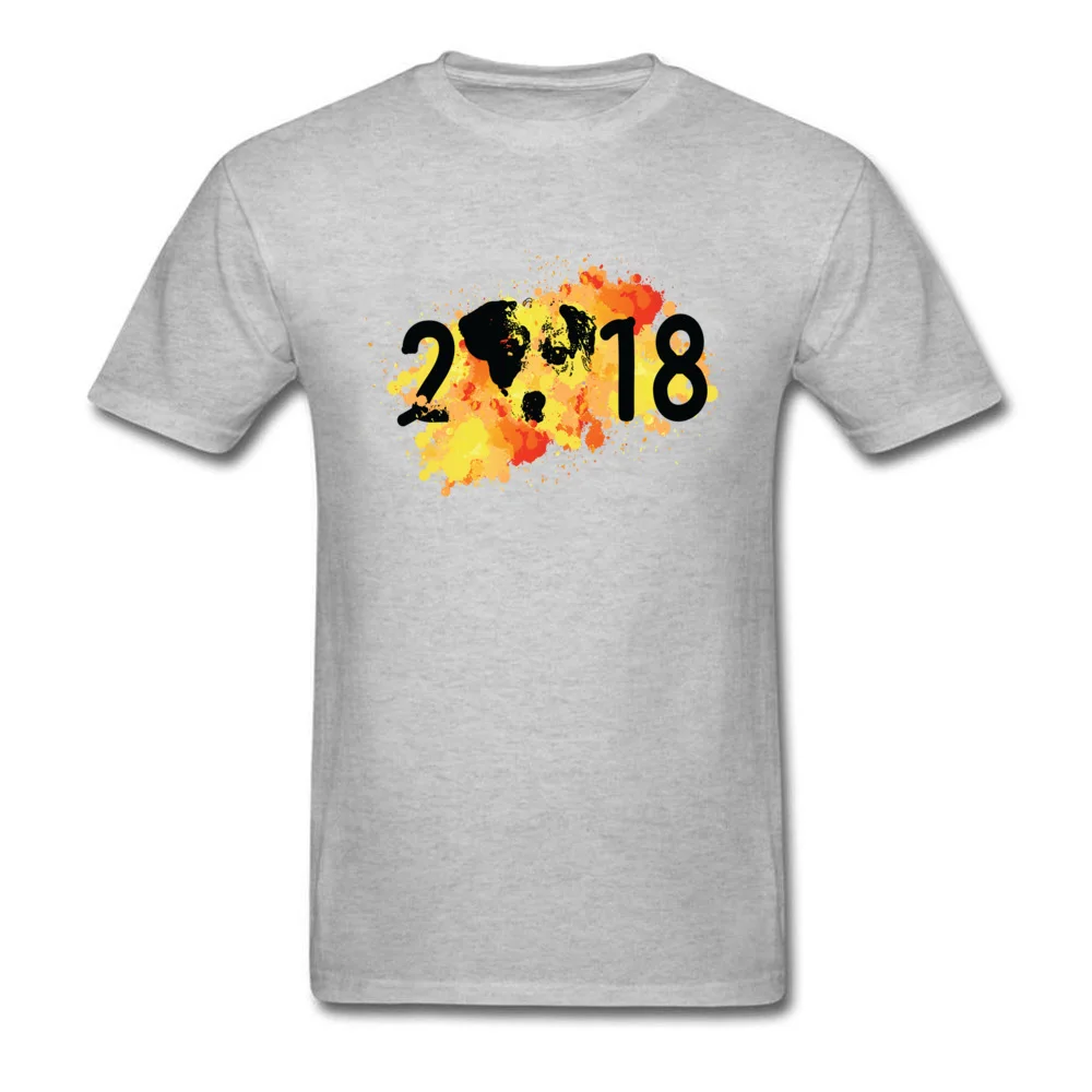 Футболка с акварельным рисунком 2018 год животных собаки футболки для студентов