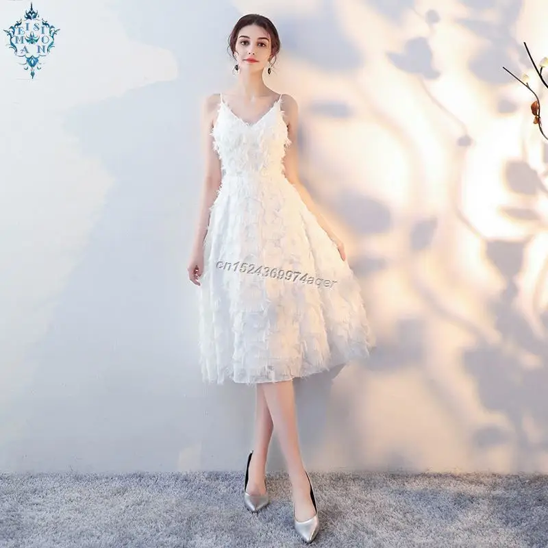 Ameision beauty белые вечерние платья 2019 сексуальные с v образным вырезом без рукавов