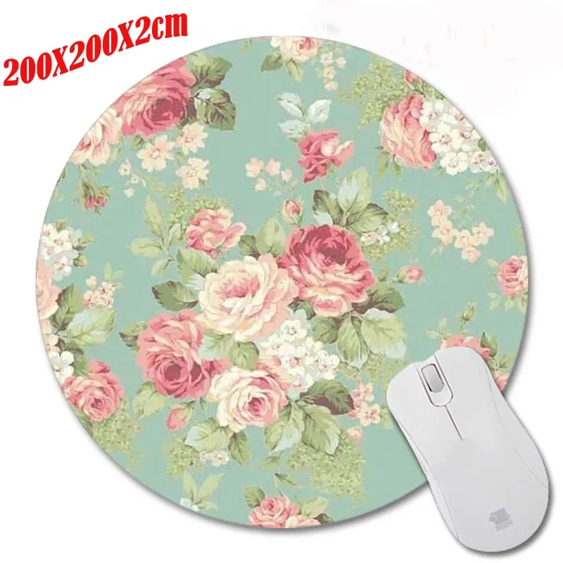 Коврик для мыши с принтом в виде красных цветов резиновый нескользящий подходит