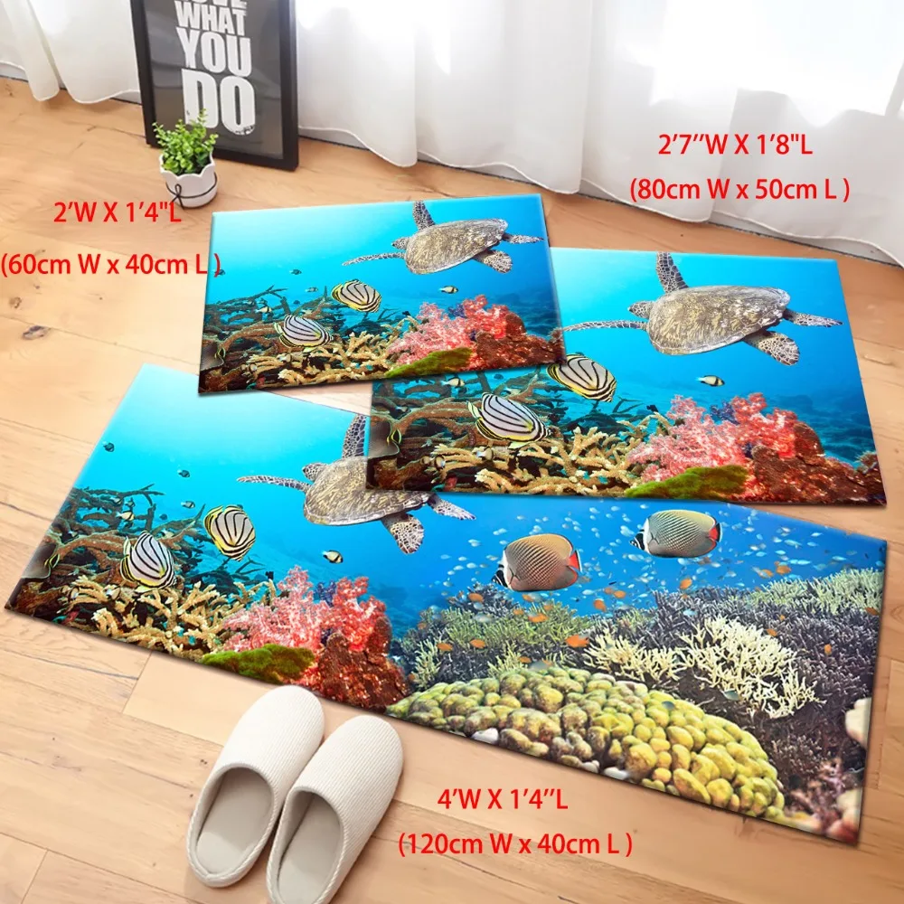 Butterflyfish & Turtle Rugs и подводные ковры для детей Детская домашняя подушка гостиной