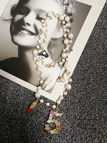 yellow necklace Mimiyagu стиль большая эффектная подвеска-кристалл серьги для woemen 5 цифровой барокко Жемчуг бабочка висячие cc серьги - Окраска металла: yellow necklace