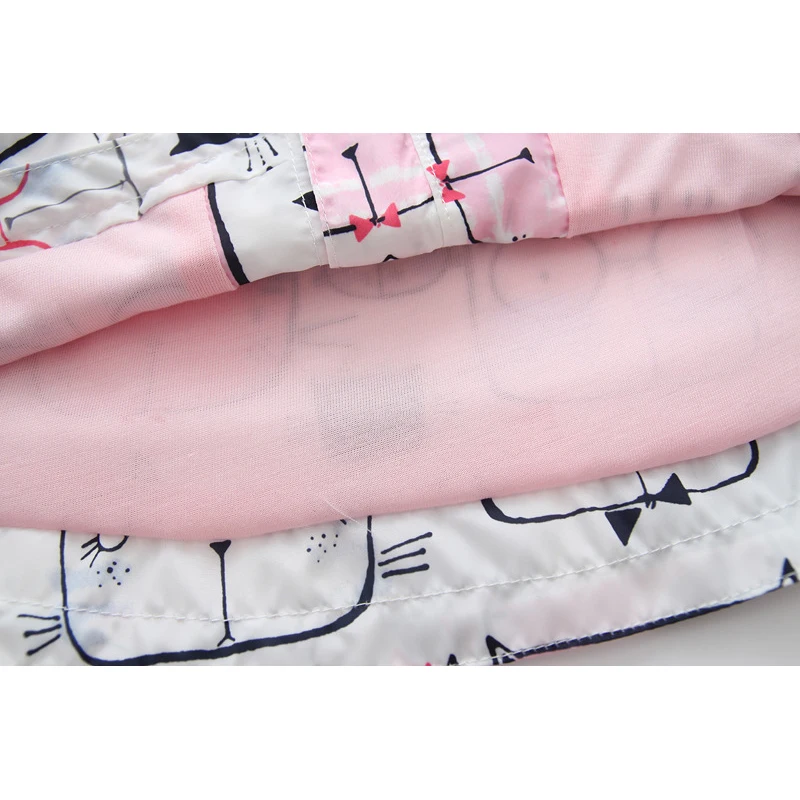 2018 Baby Girls Jackets Hooded Kid's Clothing Cartoon Pattern Coats Cute cat print Spring Children Outerwear | Детская одежда и