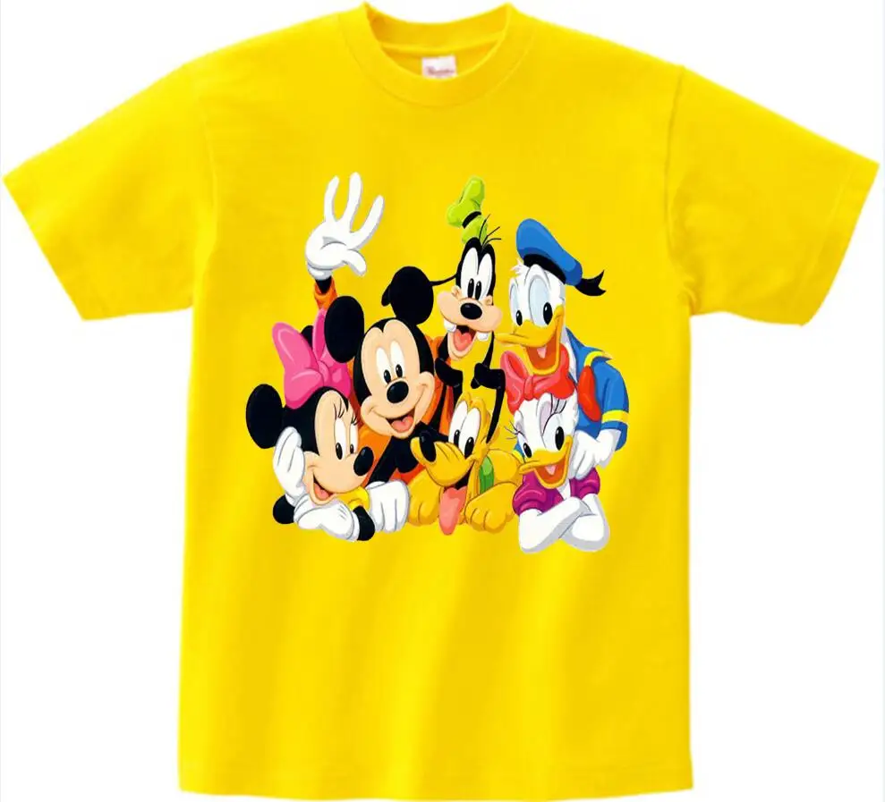 yellow childreTshirt Детская футболка с забавным принтом «Микки Маус» футболка с короткими рукавами для мальчиков и девочек коллекция года, летние детские футболки для отдыха, camiseta N - Цвет: yellow childreTshirt