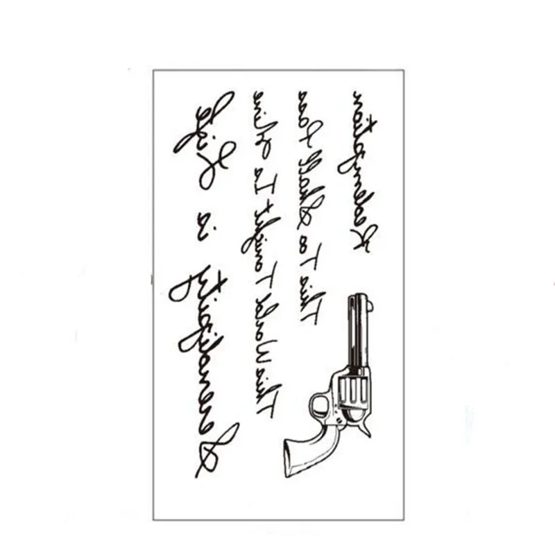 Bittb 5PC Waterproof Temporary Tattoo Beauty Arm Feet Body Art Tattoos Fake Stickers Gun Pattern | Красота и здоровье