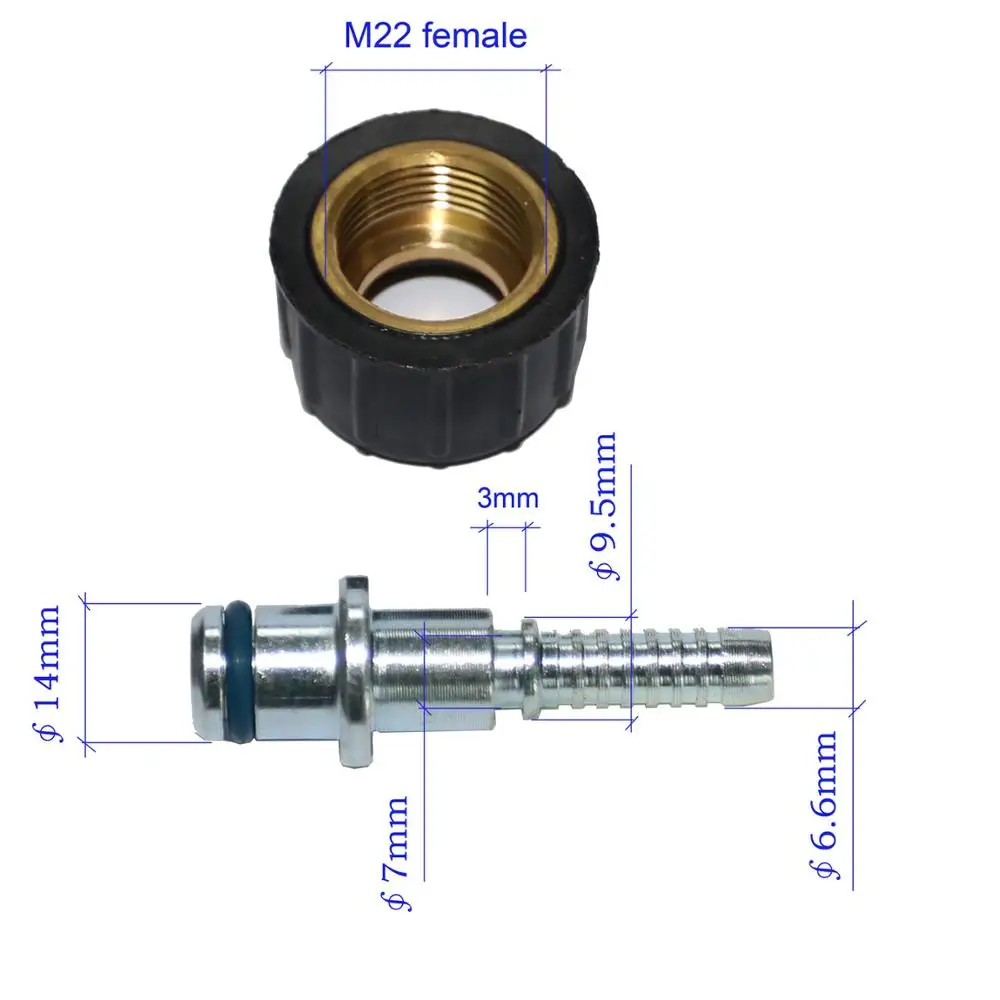 for DN6(-04) Hose XZT шайба под давлением фитинги для шлангов M22 женский/14 адаптер соединительные фитинги для Karcher наиболее брендовая машина - Цвет: for DN6(-04) Hose