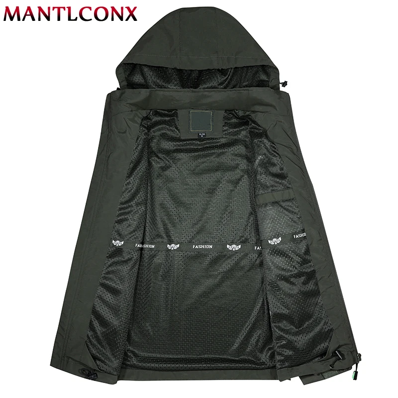 MANTLCONX плюс 6XL 7XL уличная тонкая куртка мужская повседневная куртка армейская военная куртка Мужская s летняя дышащая куртка с капюшоном мужская