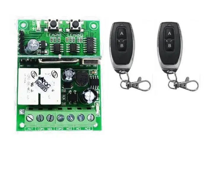 NEW Individual learning code DC9V 12V 24V 10A 2CH Wireless Remote Control Switch Relay Output Radio Receiver Module+Transmitter |